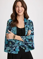 Paisley Open-Front Layering Top