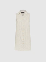 Blouse rayée en mélange de coton et lin