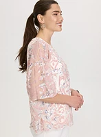 Haut floral à effet transparent