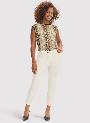 Snake Print Top & Ankle-Length Pants