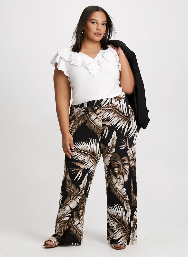 Open-Front Jacket & Wide Leg Pants