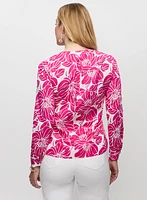 Blouse fleurie nouée à l'avant