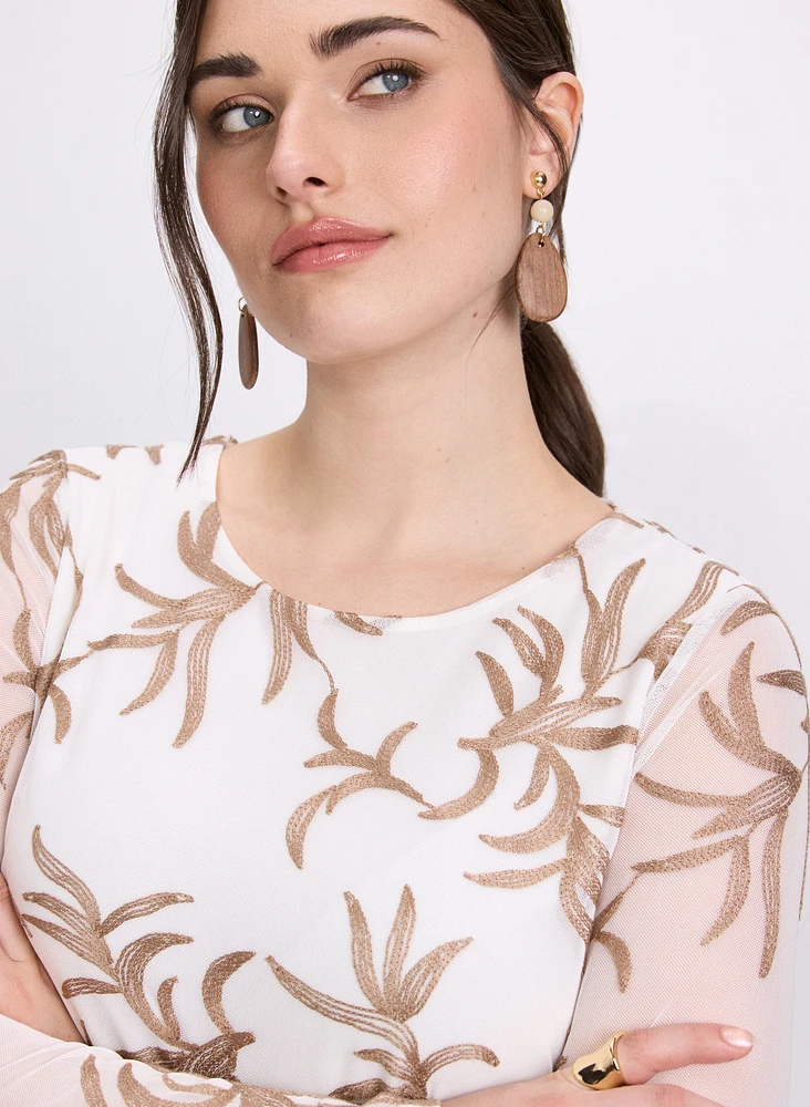 Tropical Embroidered Top