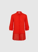 Button-Down Tunic Blouse