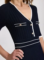 Knit V-Neck Dress