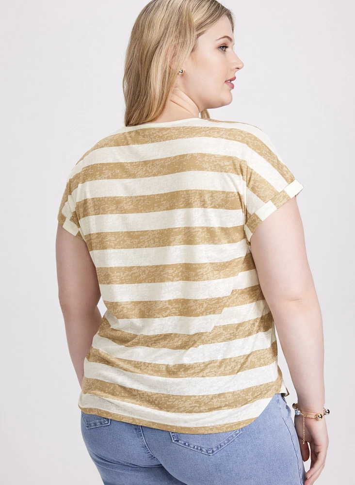 Striped Burnout T-Shirt