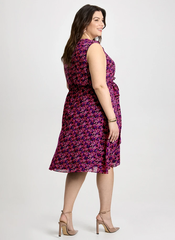 Robe florale à volants avants