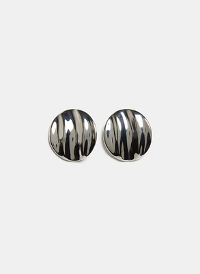 Metal Button Earrings