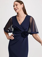 Chiffon Flutter Sleeve Cocktail Dress