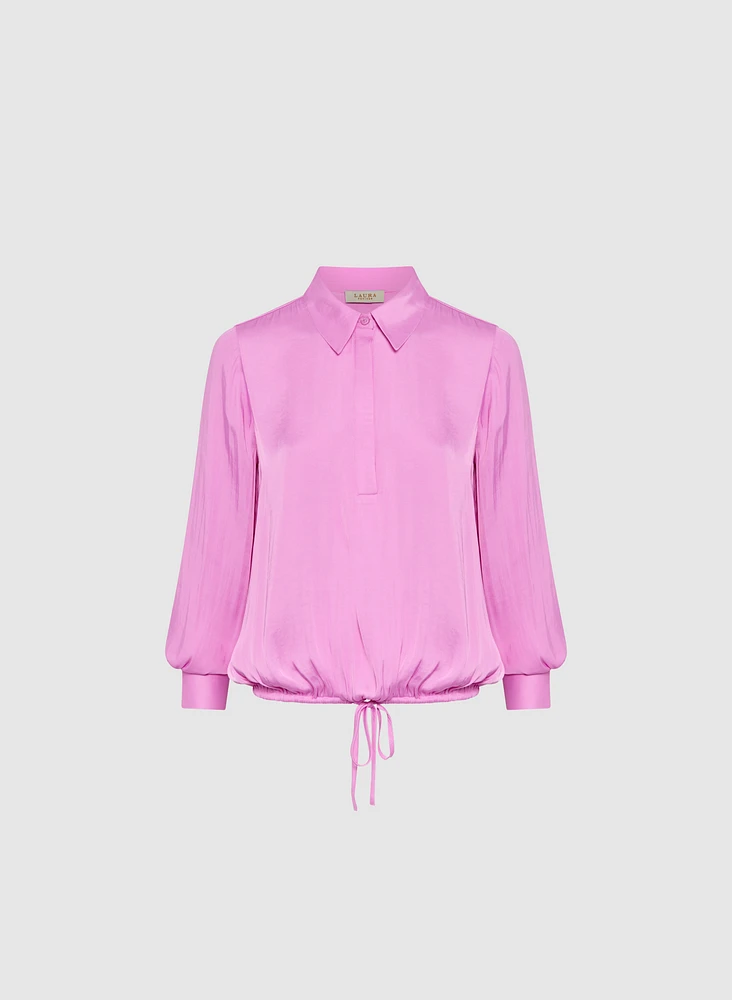 Long Sleeve Satin Blouse