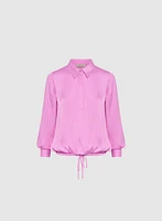 Long Sleeve Satin Blouse