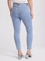 Embroidered Slim-Leg Denim