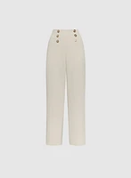 Olivia Button Detail Wide-Leg Pants