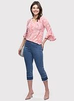 Paisley Bell Sleeve Top & Fringes Jeans