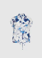 Abstract Floral Print Blouse