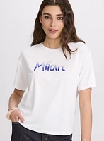T-shirt à texte en paillettes