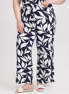 Pantalon Olivia à motif de feuilles