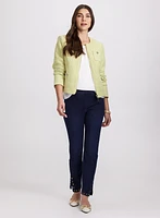 Tweed Jacket & Studded Hem Slim-Leg Jeans