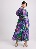 Robe maxi à motif floral abstrait