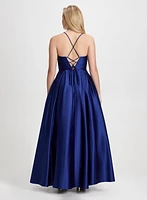 Satin Fit & Flare Ball Gown