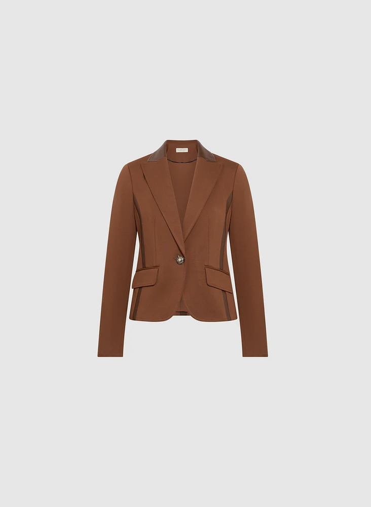 Blazer à détail en cuir végane