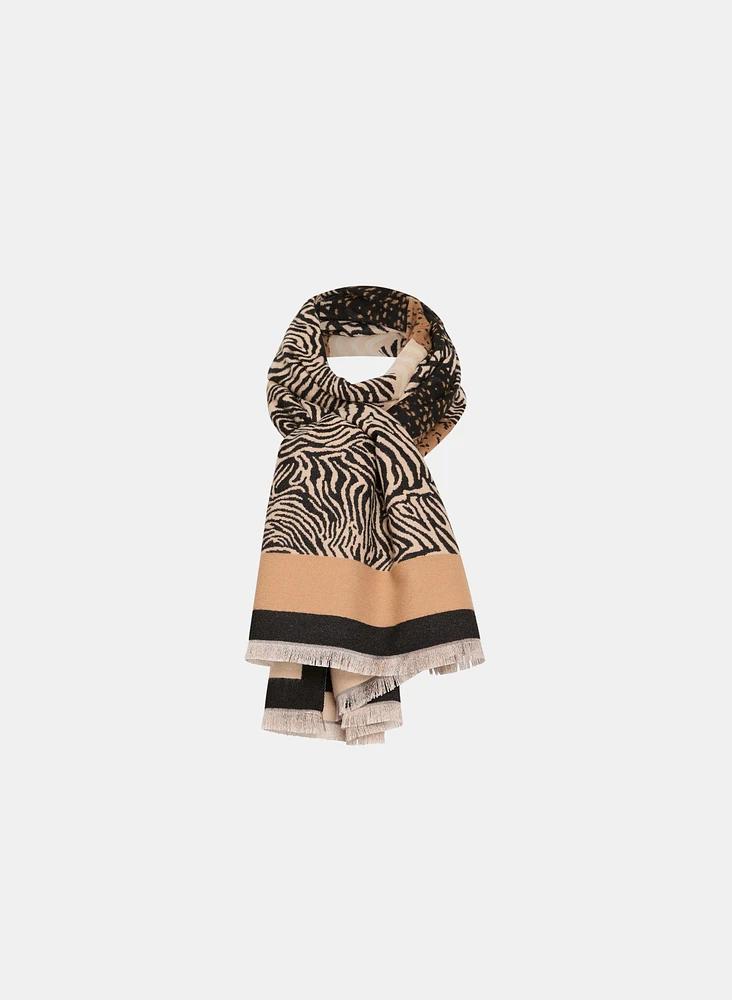 Mixed Animal Print Scarf