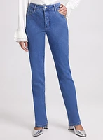 Rhinestone Straight-Leg Jeans