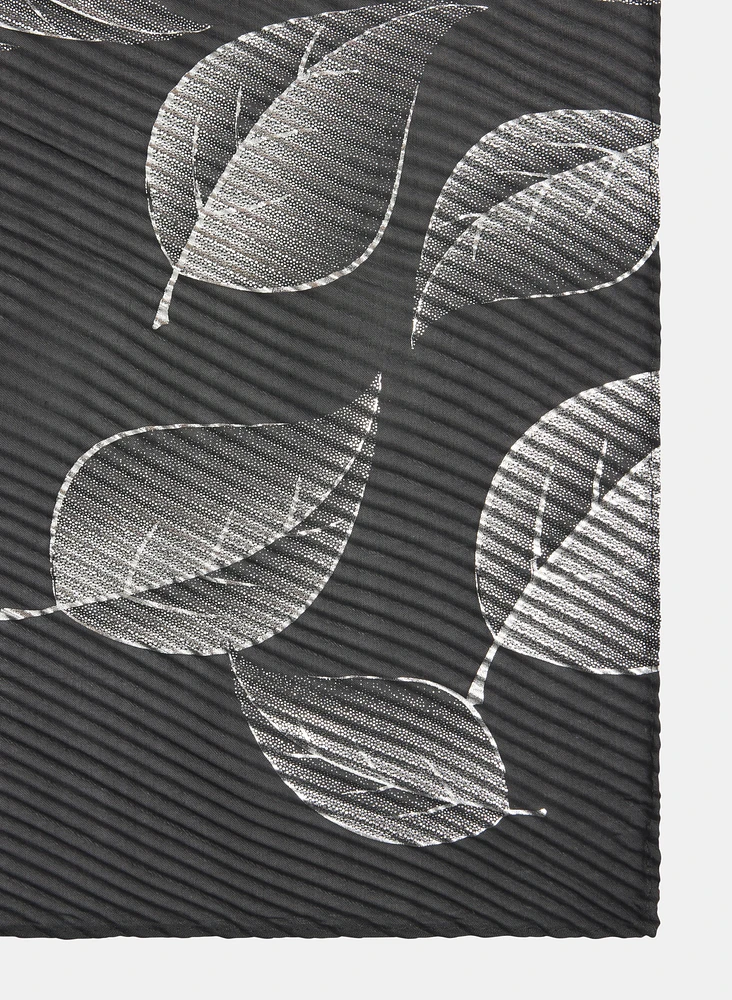 Foulard métallique à motif feuilles