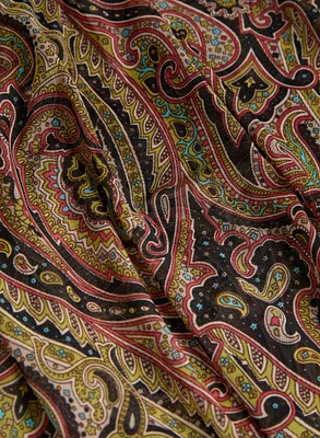 Paisley Print Long Sleeve Cover-Up