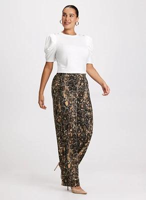 Olivia Snake Print Wide-Leg Pants