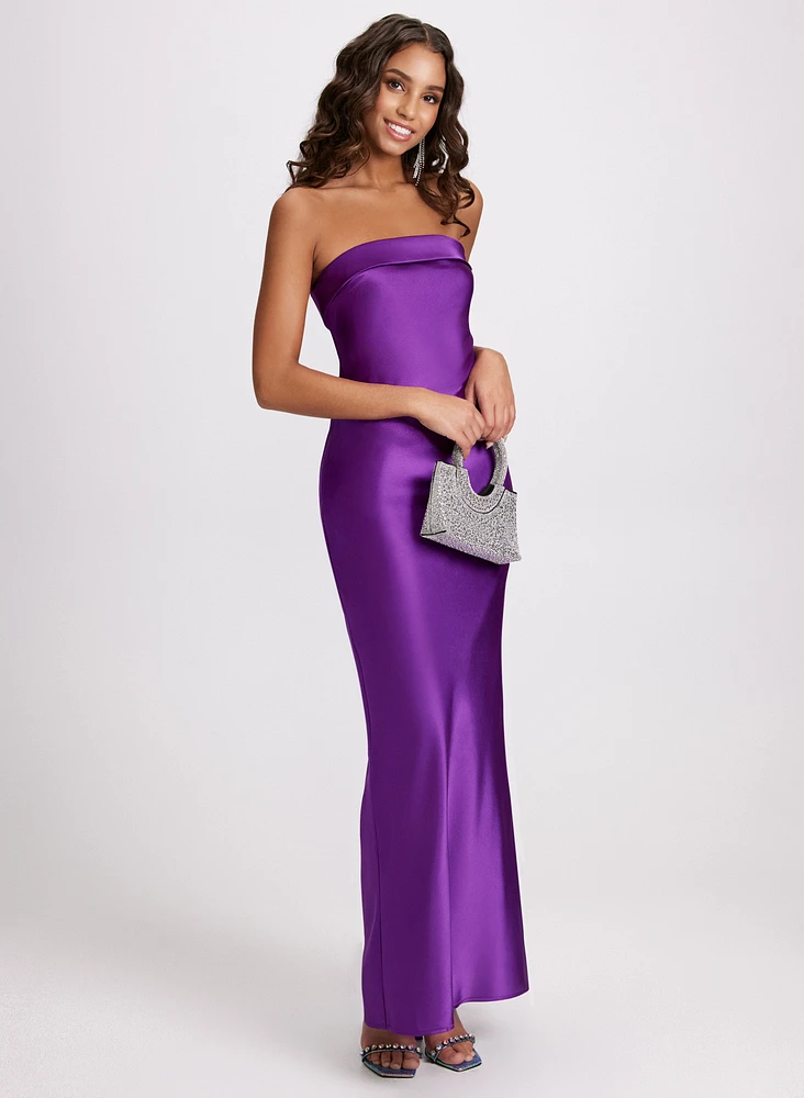 Strapless Satin Dress