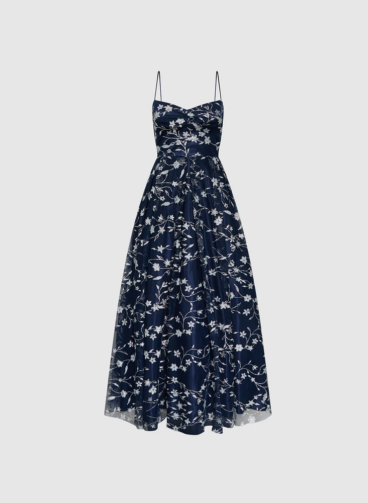 Glittery Floral Tulle Dress