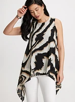 Zebra Print Asymmetric Blouse