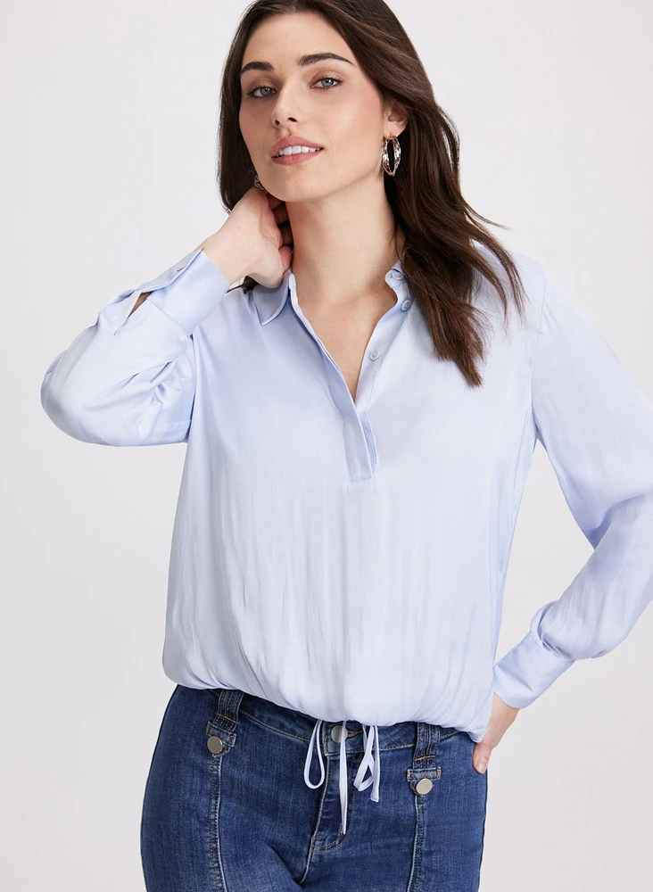 Long Sleeve Satin Blouse