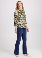 Button-Up Floral Blouse