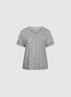 Diagonal Stripes Short Sleeve Top