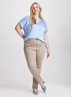 Satin V-Neck Blouse