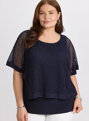 Short Sleeve Crochet Top