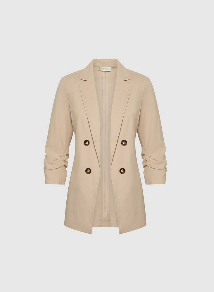 Linen-Blend Blazer