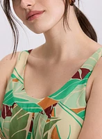 Palm Print Maxi Dress