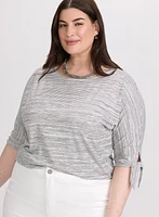 Striped Knot Sleeve T-Shirt