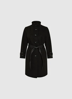 Belted Wool-Blend Coat