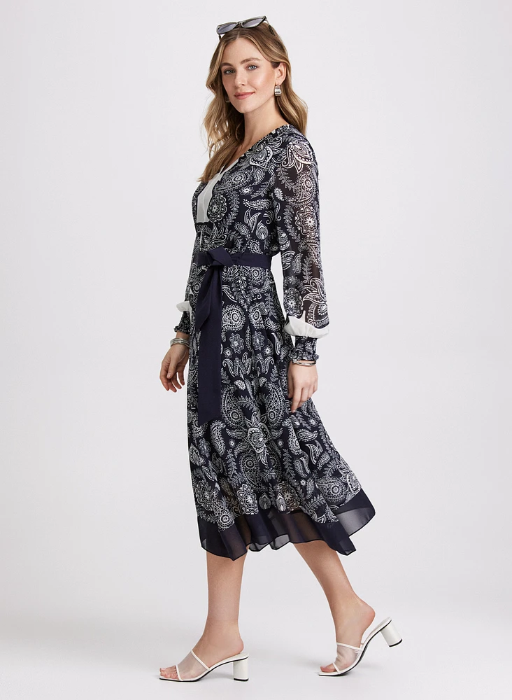 Paisley Placement Print Dress