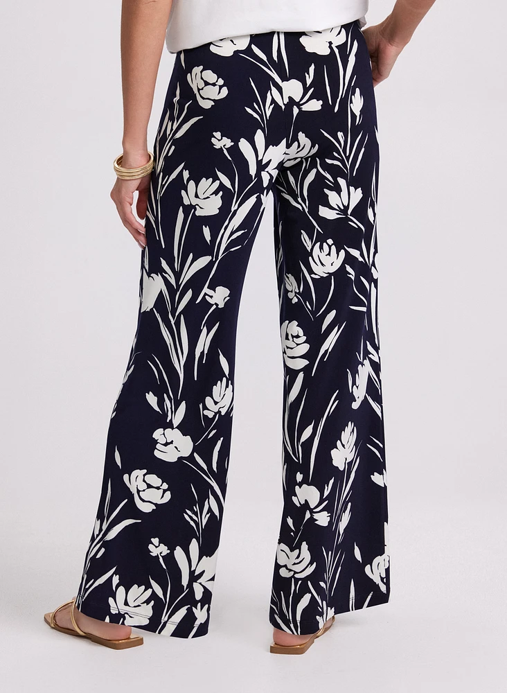 Wide-Leg Floral Pants