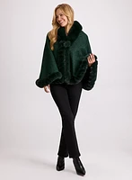 Twisted Faux Fur Poncho