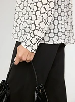 Geometric Button-Down Blouse