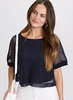 Short Sleeve Crochet Top