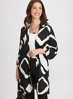 Blouse boutonnée à motif géométrique