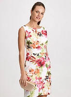 Tiered Skirt Floral Cocktail Dress