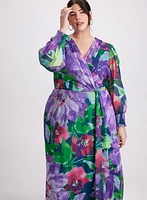 Robe maxi à motif floral abstrait